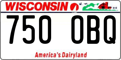 WI license plate 750OBQ