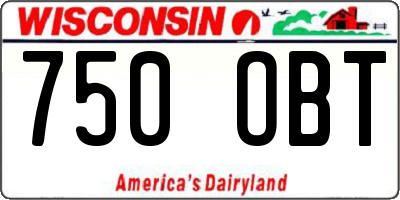 WI license plate 750OBT