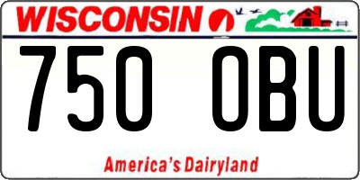 WI license plate 750OBU