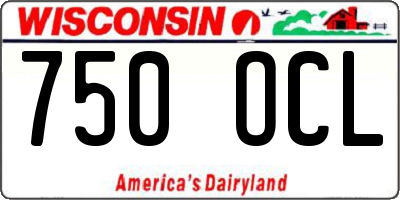 WI license plate 750OCL