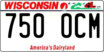 WI license plate 750OCM
