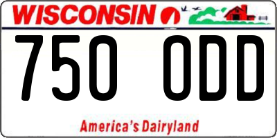 WI license plate 750ODD