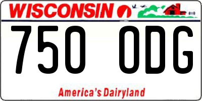 WI license plate 750ODG