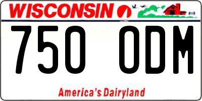 WI license plate 750ODM
