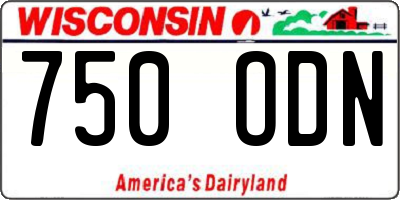 WI license plate 750ODN
