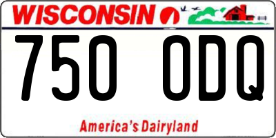 WI license plate 750ODQ