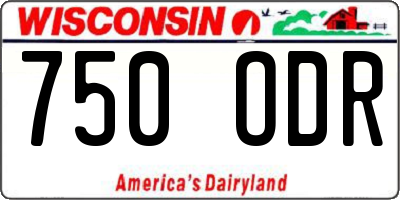 WI license plate 750ODR