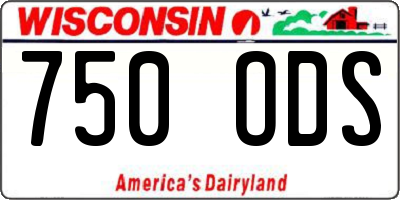 WI license plate 750ODS