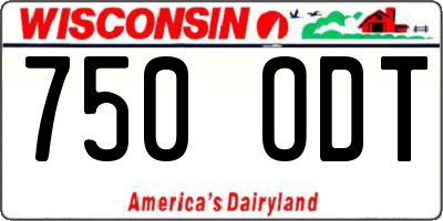 WI license plate 750ODT