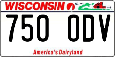 WI license plate 750ODV