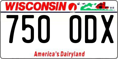 WI license plate 750ODX