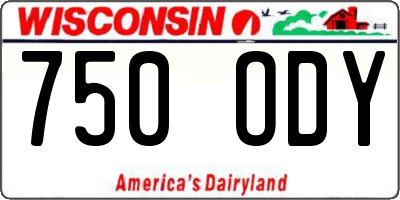 WI license plate 750ODY