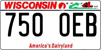 WI license plate 750OEB