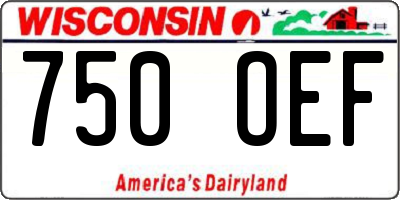WI license plate 750OEF