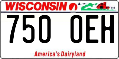 WI license plate 750OEH