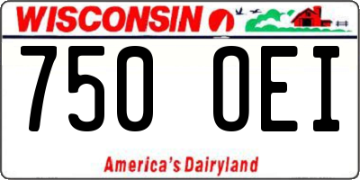 WI license plate 750OEI