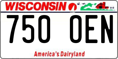 WI license plate 750OEN