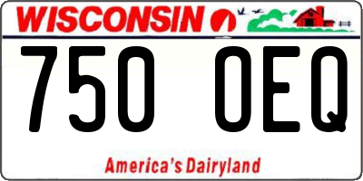 WI license plate 750OEQ