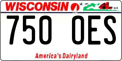 WI license plate 750OES