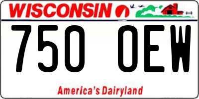 WI license plate 750OEW