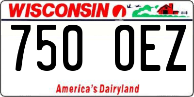 WI license plate 750OEZ