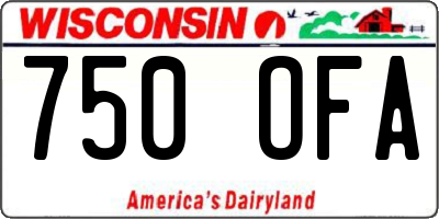 WI license plate 750OFA