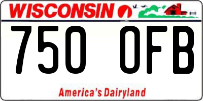 WI license plate 750OFB