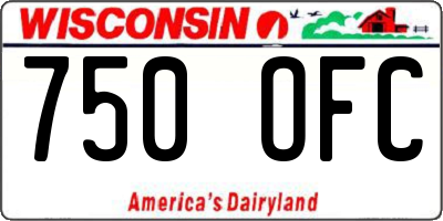 WI license plate 750OFC