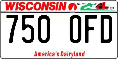 WI license plate 750OFD