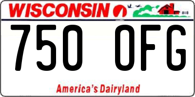 WI license plate 750OFG