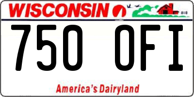 WI license plate 750OFI