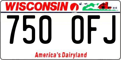 WI license plate 750OFJ