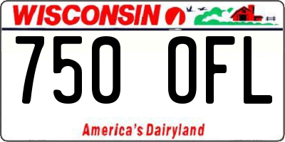 WI license plate 750OFL