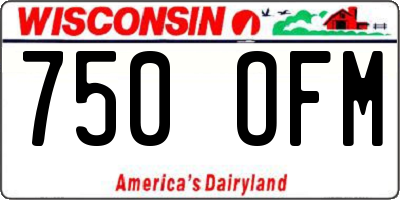 WI license plate 750OFM