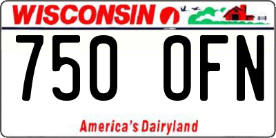 WI license plate 750OFN