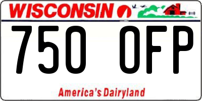 WI license plate 750OFP