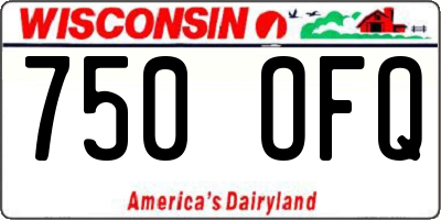 WI license plate 750OFQ