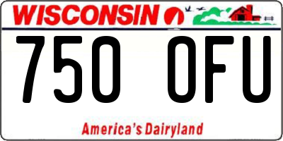 WI license plate 750OFU