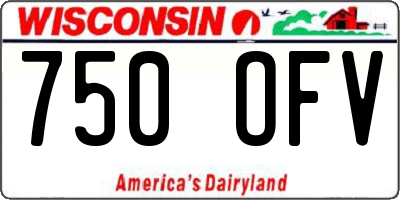 WI license plate 750OFV