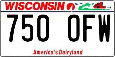 WI license plate 750OFW
