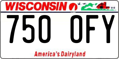 WI license plate 750OFY