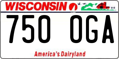 WI license plate 750OGA