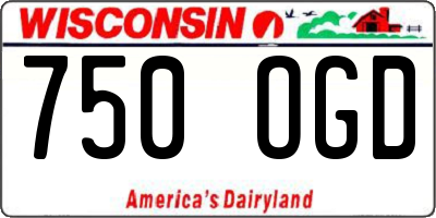 WI license plate 750OGD