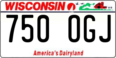 WI license plate 750OGJ