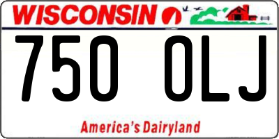 WI license plate 750OLJ