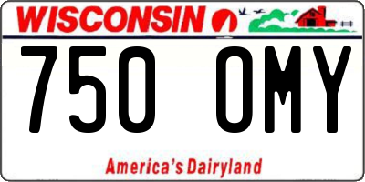 WI license plate 750OMY