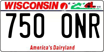 WI license plate 750ONR