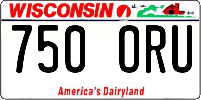 WI license plate 750ORU