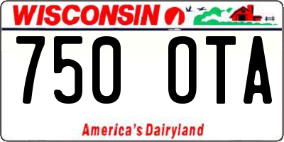 WI license plate 750OTA
