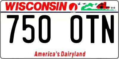 WI license plate 750OTN